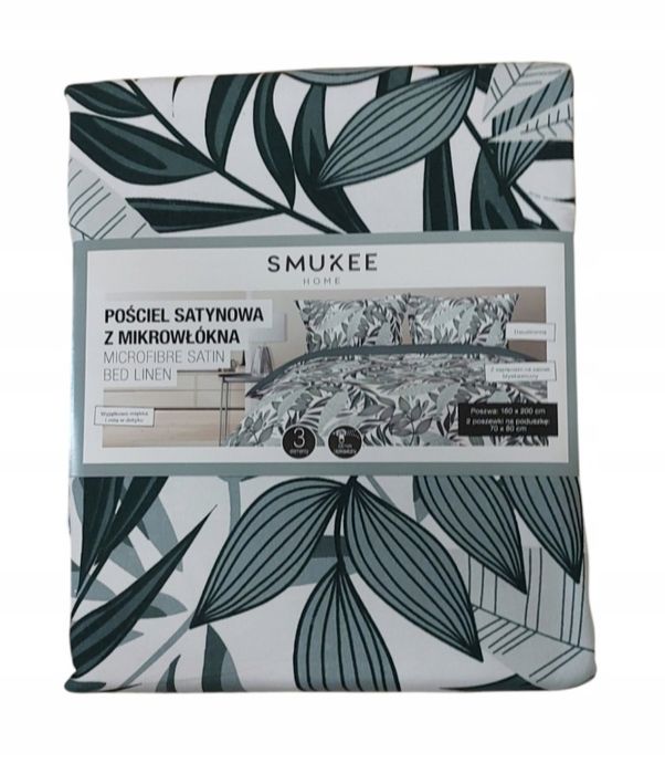 Komplet pościeli Smukee 160cm x 200 satynowa z mikrowłókna
