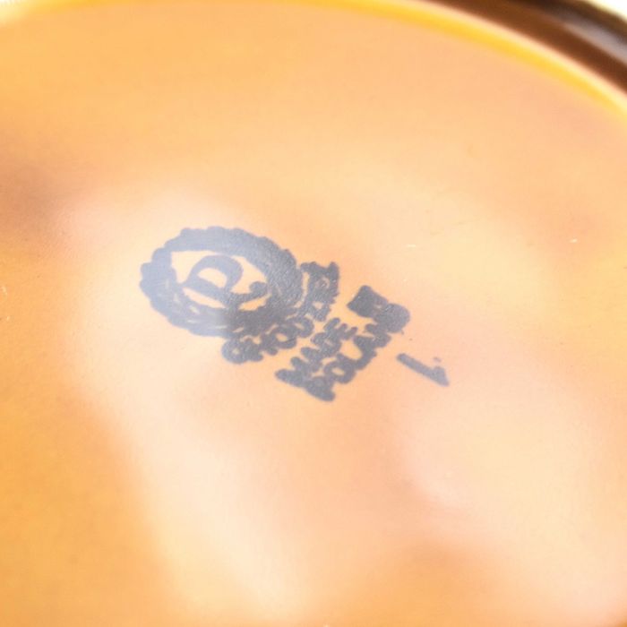 Talerz vintage Chodzież ceramika PRL aztecki podstawka ozdobna brązowa
