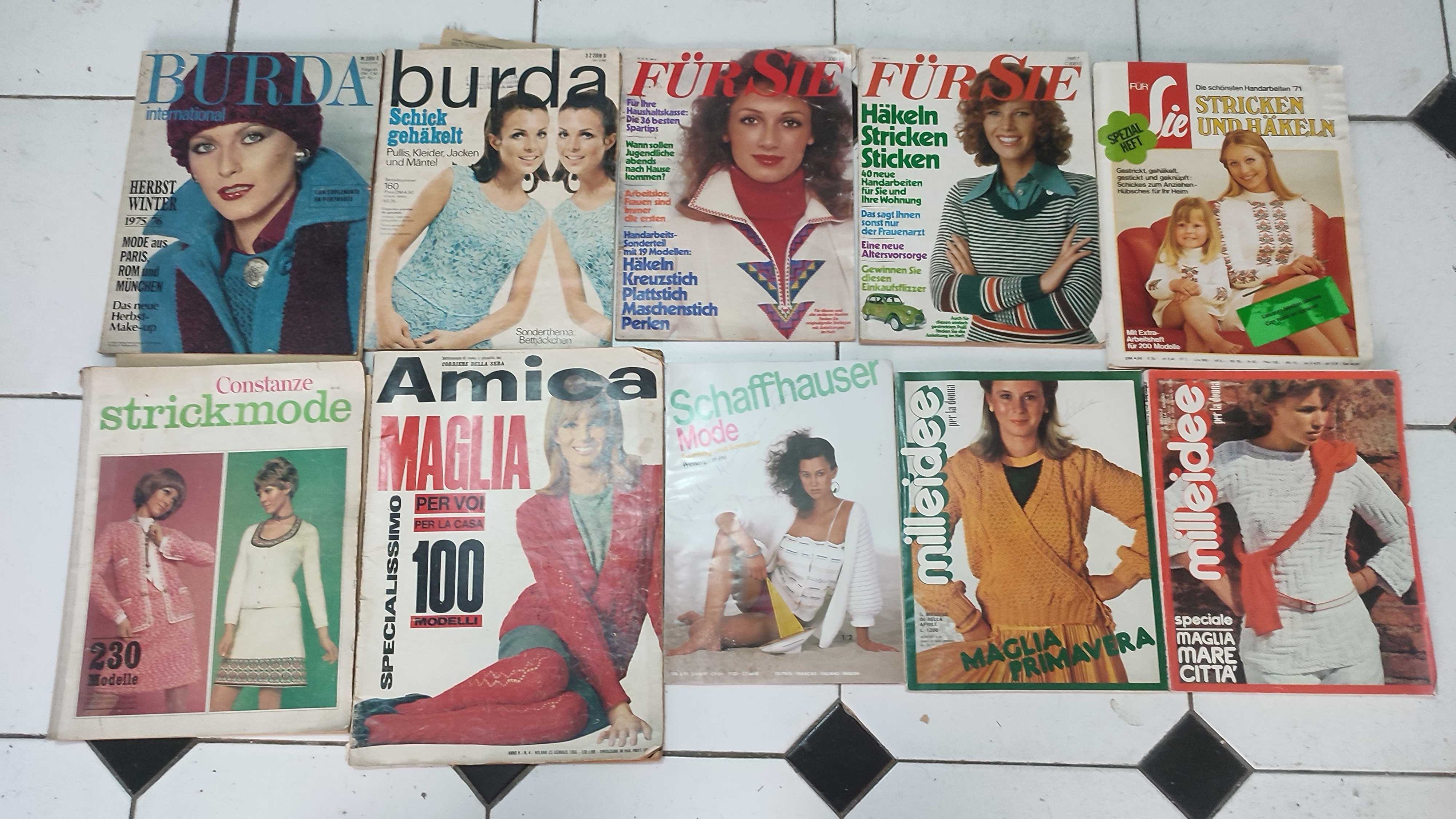 Lote 20 revistas antigas estrangeiras de Moda