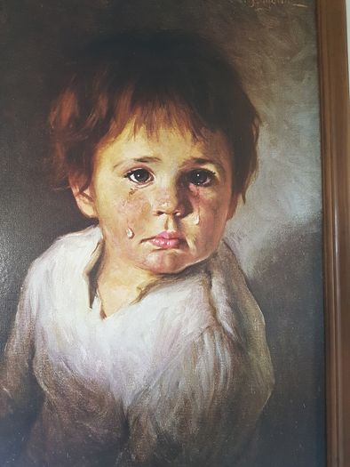 Quadro antigo, o clássico menino da lágrima