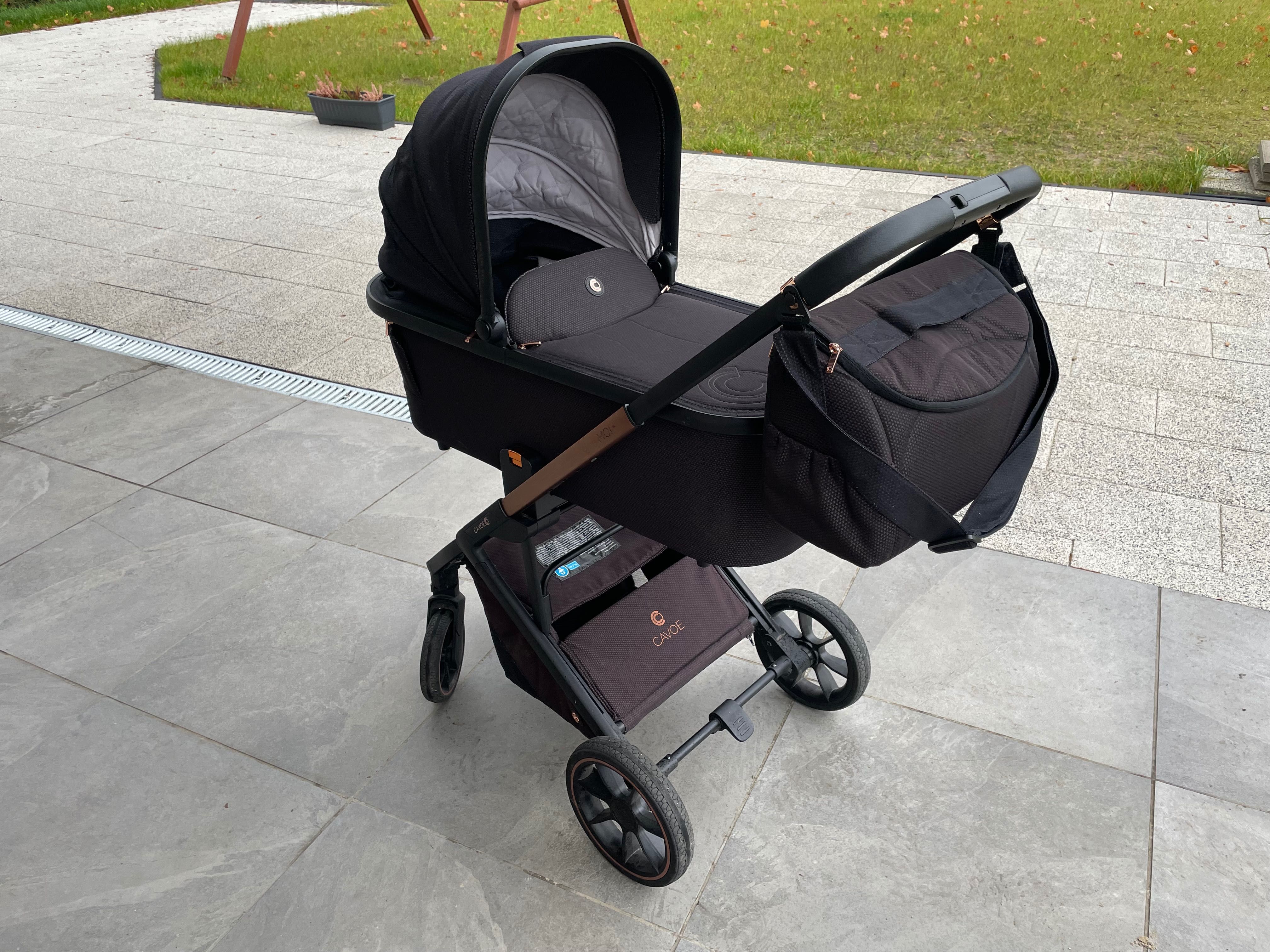 Wózek Cavoe Moi Plus 2 w 1, gondola spacerówka, kolor Meteorite, lekki