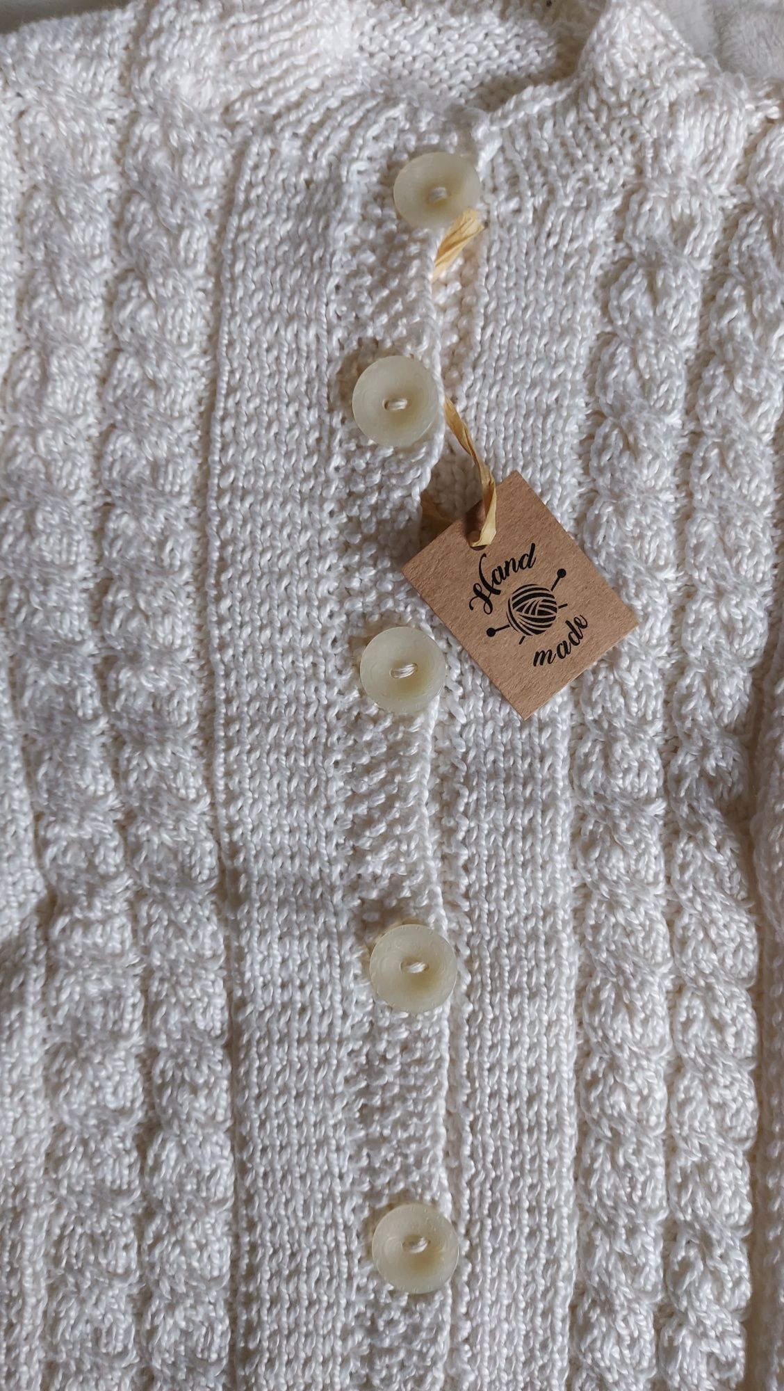 Biały sweterek Handmade 68