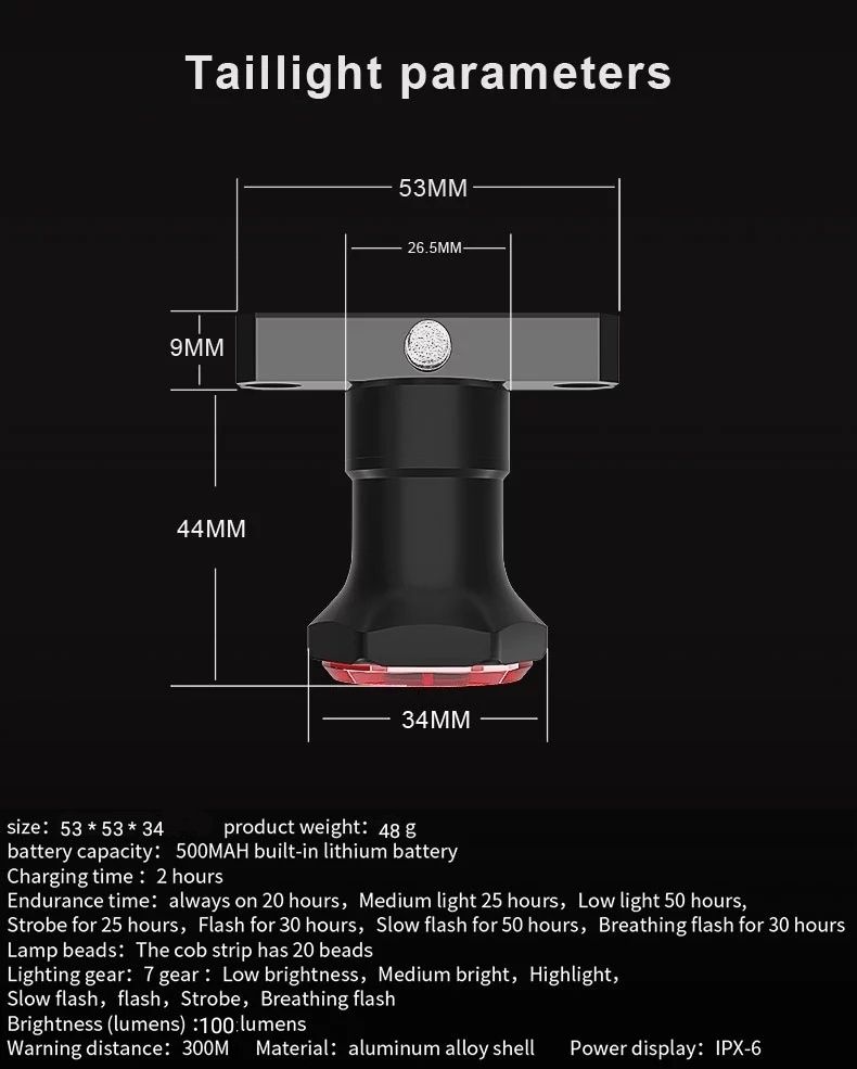 Luz Led Bicicleta traseira inteligente