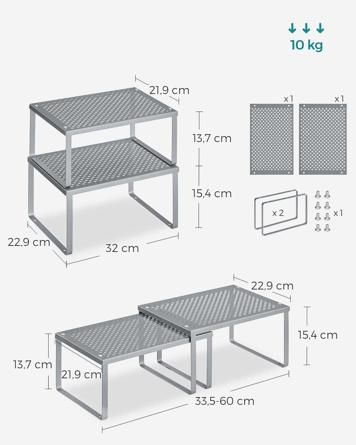 Zestaw 4 półek kuchennych na przyprawy organizer do kuchni
