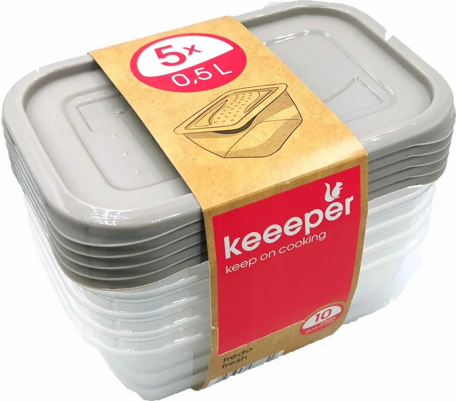 Zestaw 5x0,5l POJEMNIKÓW na ŻYWNOŚĆ Pojemniki Kitchen Pojemnik KEEEPER