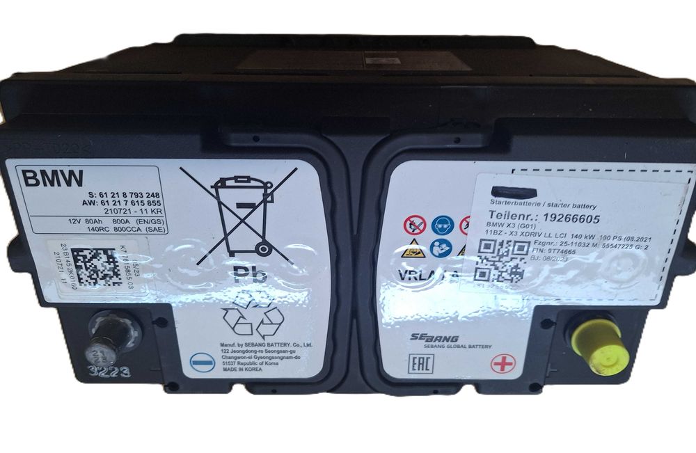 Akumulator BMW/MINI AGM SEBANG VARTA EFB VRLA 80AH 800A 2023 Okazja!