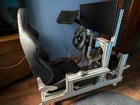 Zestaw Fanatec+stelaż z fotelem+monitor
