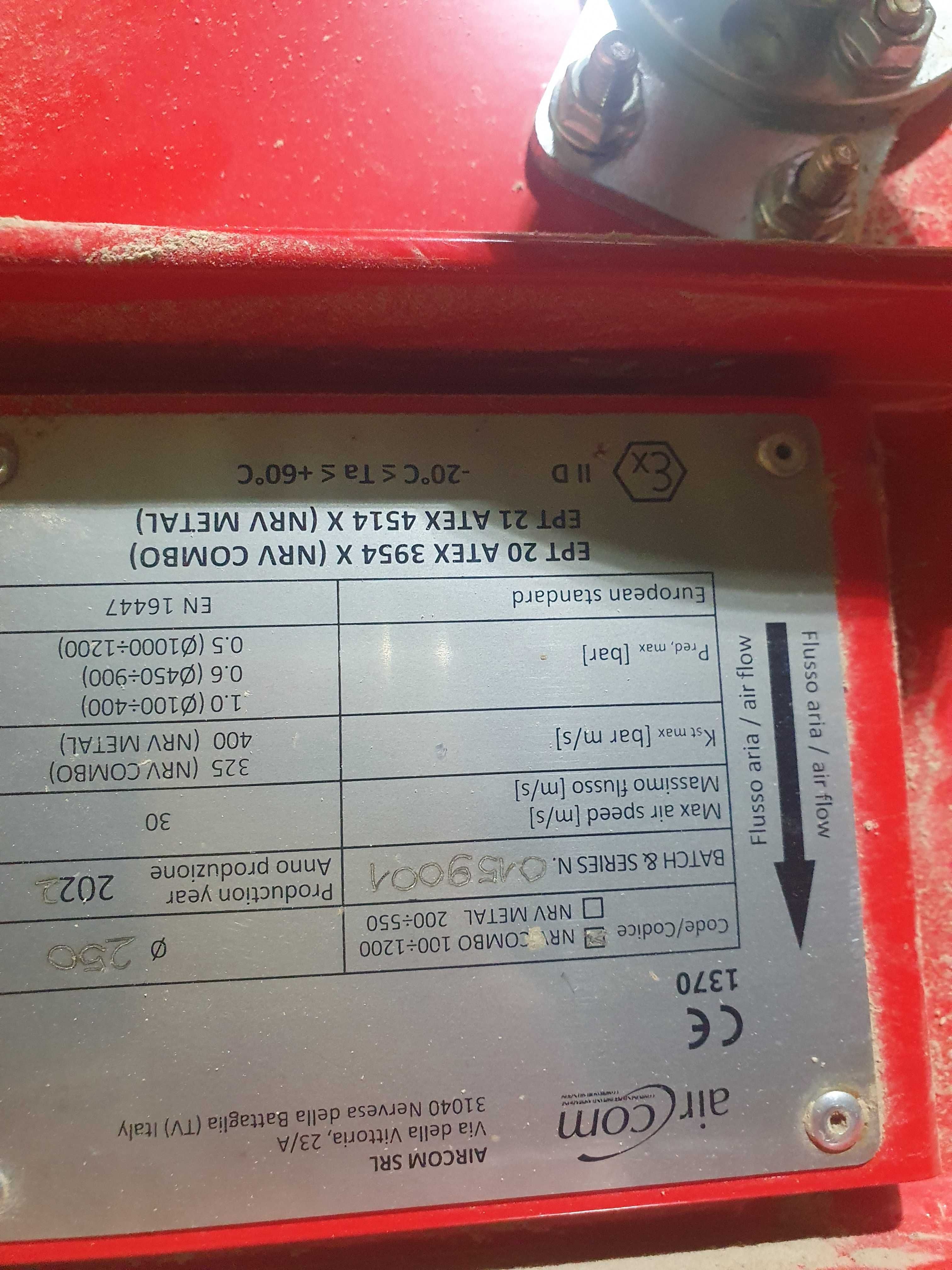 Klapy antywybuchowe do odciągów