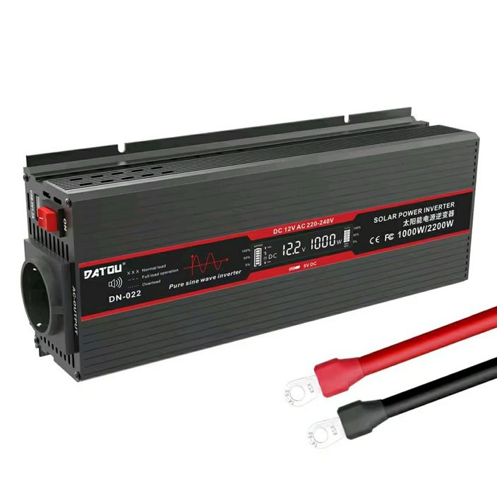 Інвертор Datouboss 1000/2200 чиста синусоїда перетворювач 12 220 DN022