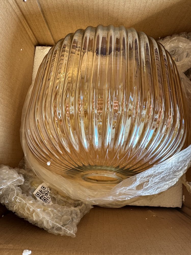 Lampa sufitowa, ryflowane szklo