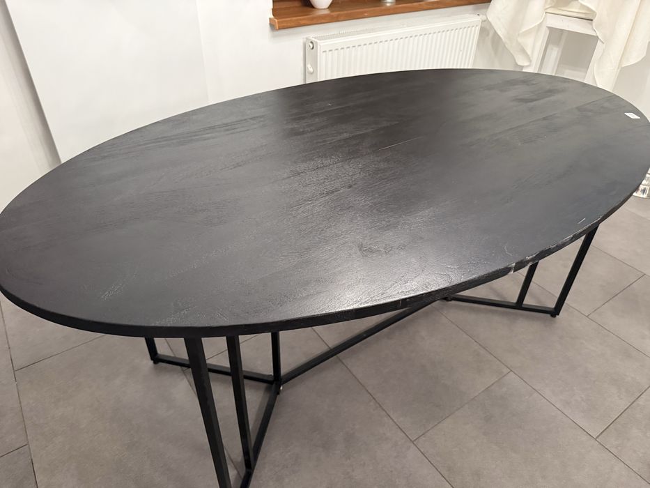 Stol czarny nowy owalny