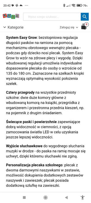 Plecak Coocazoo szkolny 4 komorowy
