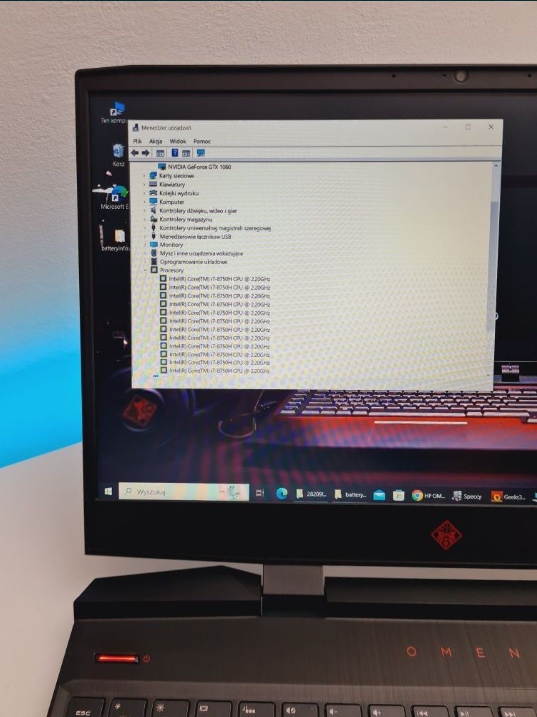 Gamingowy OMEN 15, i7 8750H, 12gb, GTX1060, win10, LAPTOP DO GIER F04