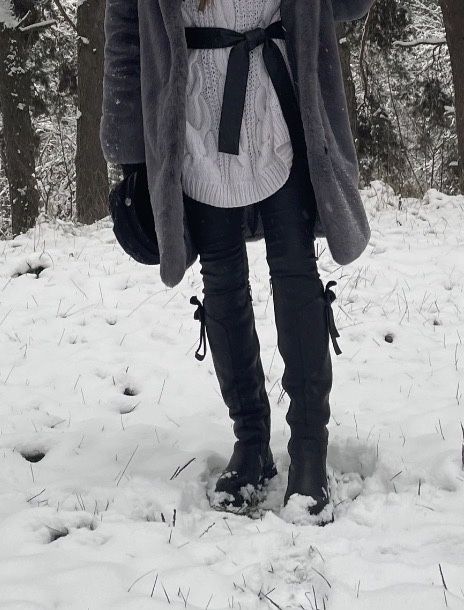 Зимові високі чоботи взуття жіноче сапоги натуральна шкіра і хутро