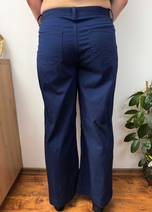 Spodnie materiałowe szerokie proste szwedy dzwony Lands End 42 XL