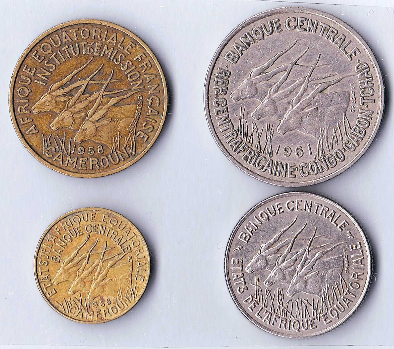 4 Moedas África Central / Equatorial...
