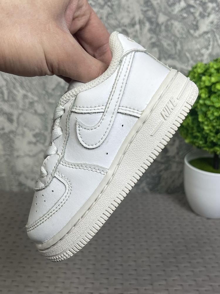 Nike Air Force 1 кроссовки 23 размер детские кожаные белые