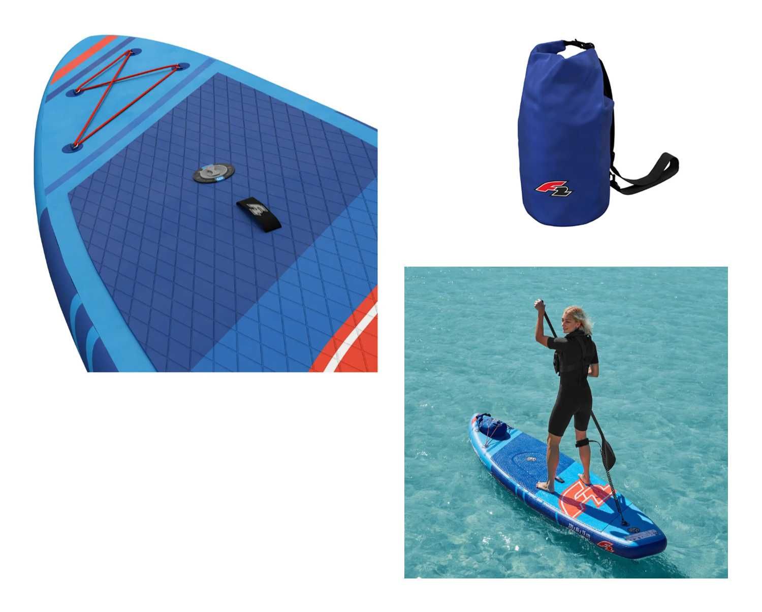 F2 deska pływania SUP dwukomorowa Allround 3xfin kpl. 320cm 150kg NOWA