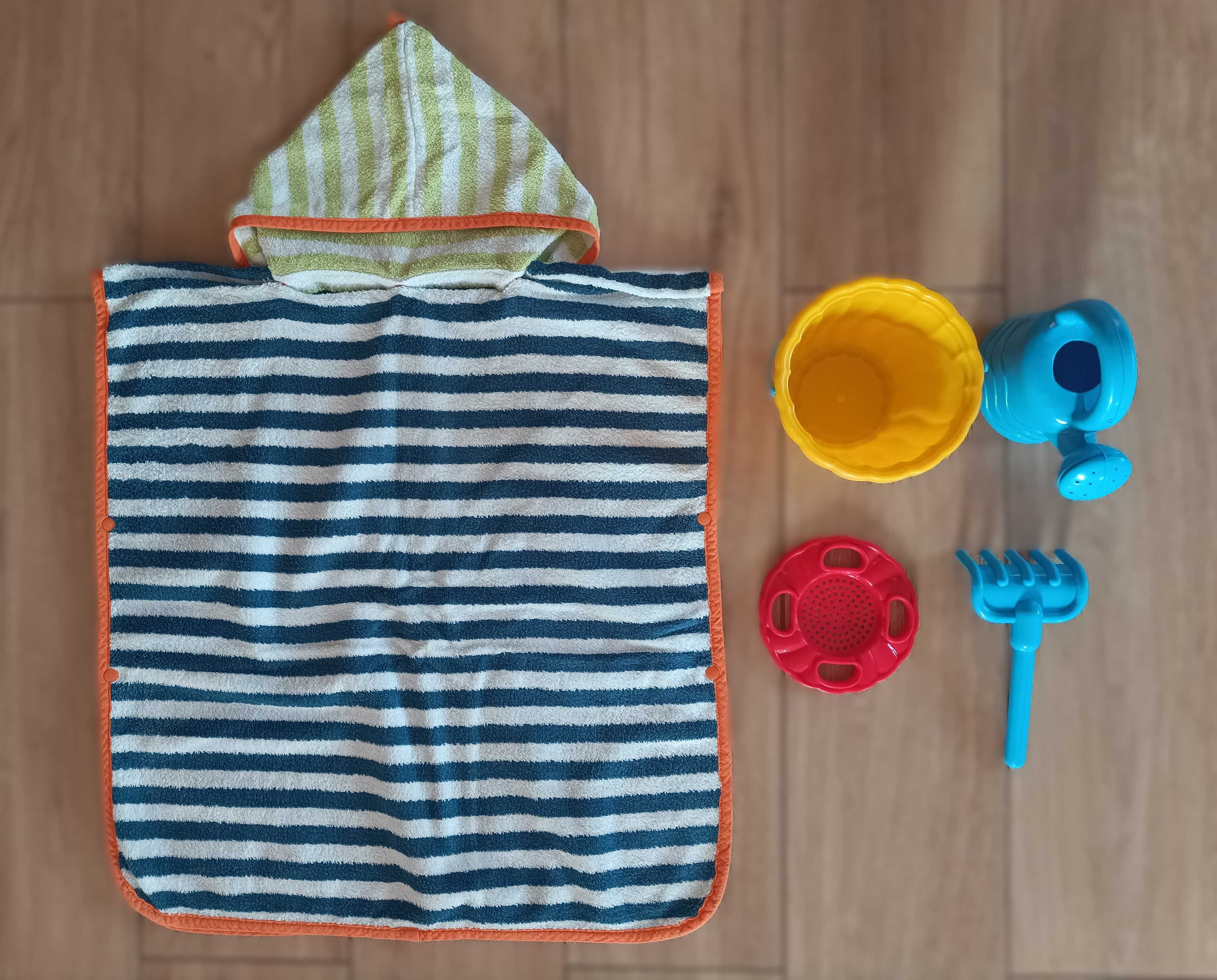 Ponczo plażowe kąpielowe z odpinanym kapturem Ikea  + zestaw do piasku