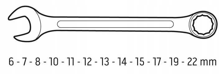 Klucze płasko-oczkowe 6-22 MM, zestaw 12 szt.