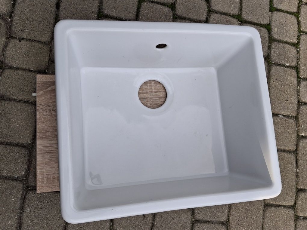 Ikea Domsjo zlew wpuszczany jednokomorowy biały 53x45