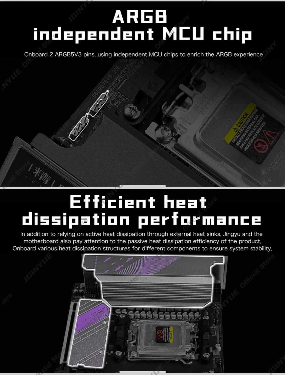 JGINYUE B650i Night Devil  Mini ITX Socket AM5 KomputeryPC