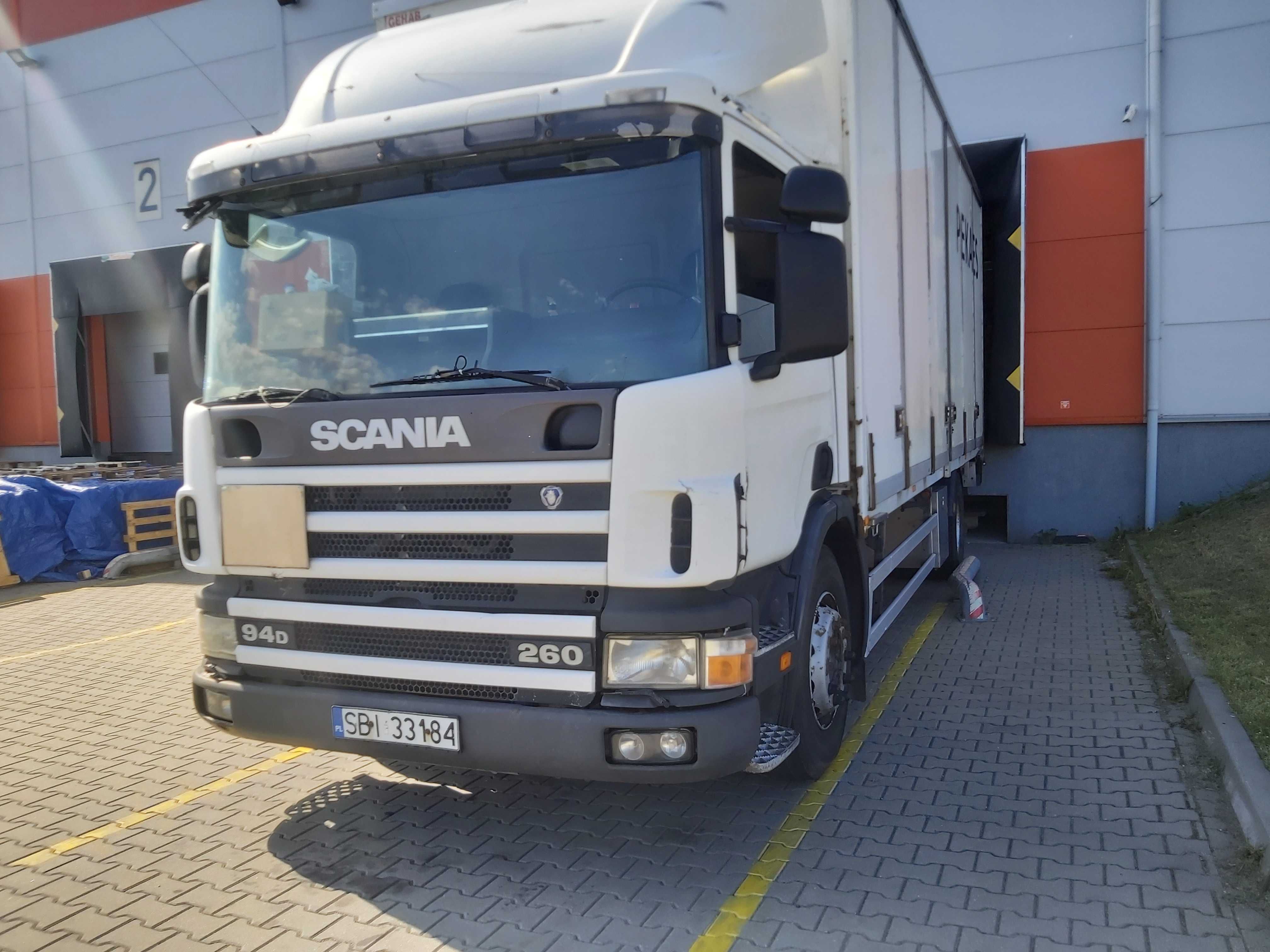 Scania P94 kontener 18 palet 2000r winda ZEPRO