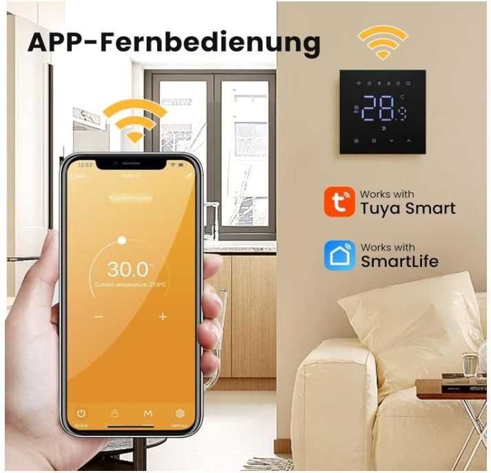 Inteligentny termostat Wifi MIUCDA WT410-WH-3A-B wodne ogrzewanie