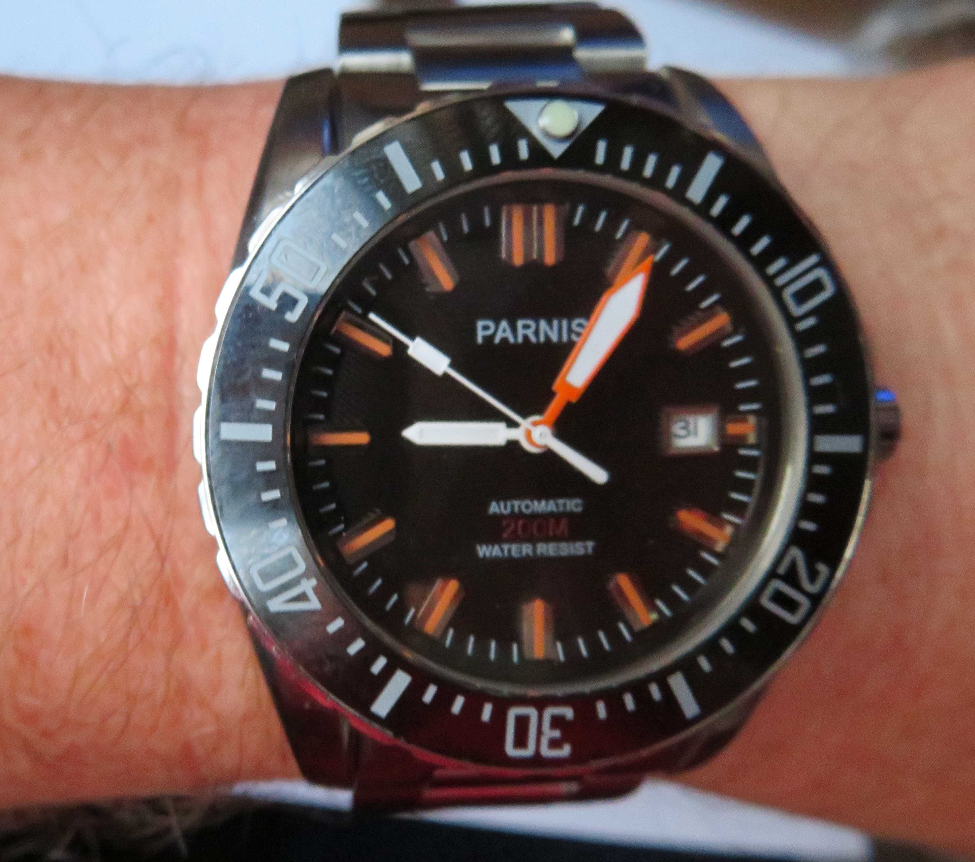zegarek diver parnis  szafirowe szkło automat 200 m