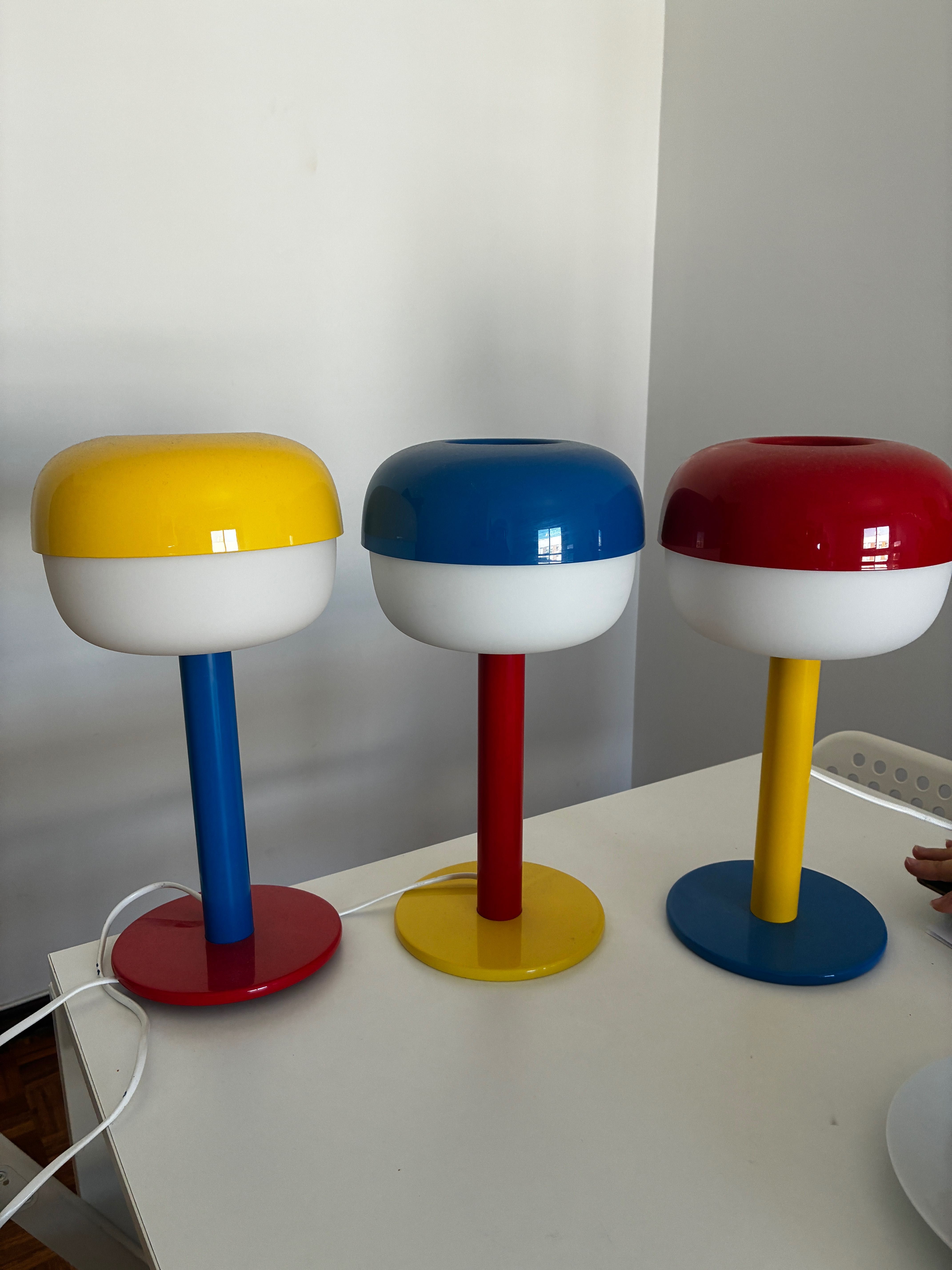 Conjunto 3 Candeeiros IKEA BLÅSVERK (vermelho, azul, amarelo)