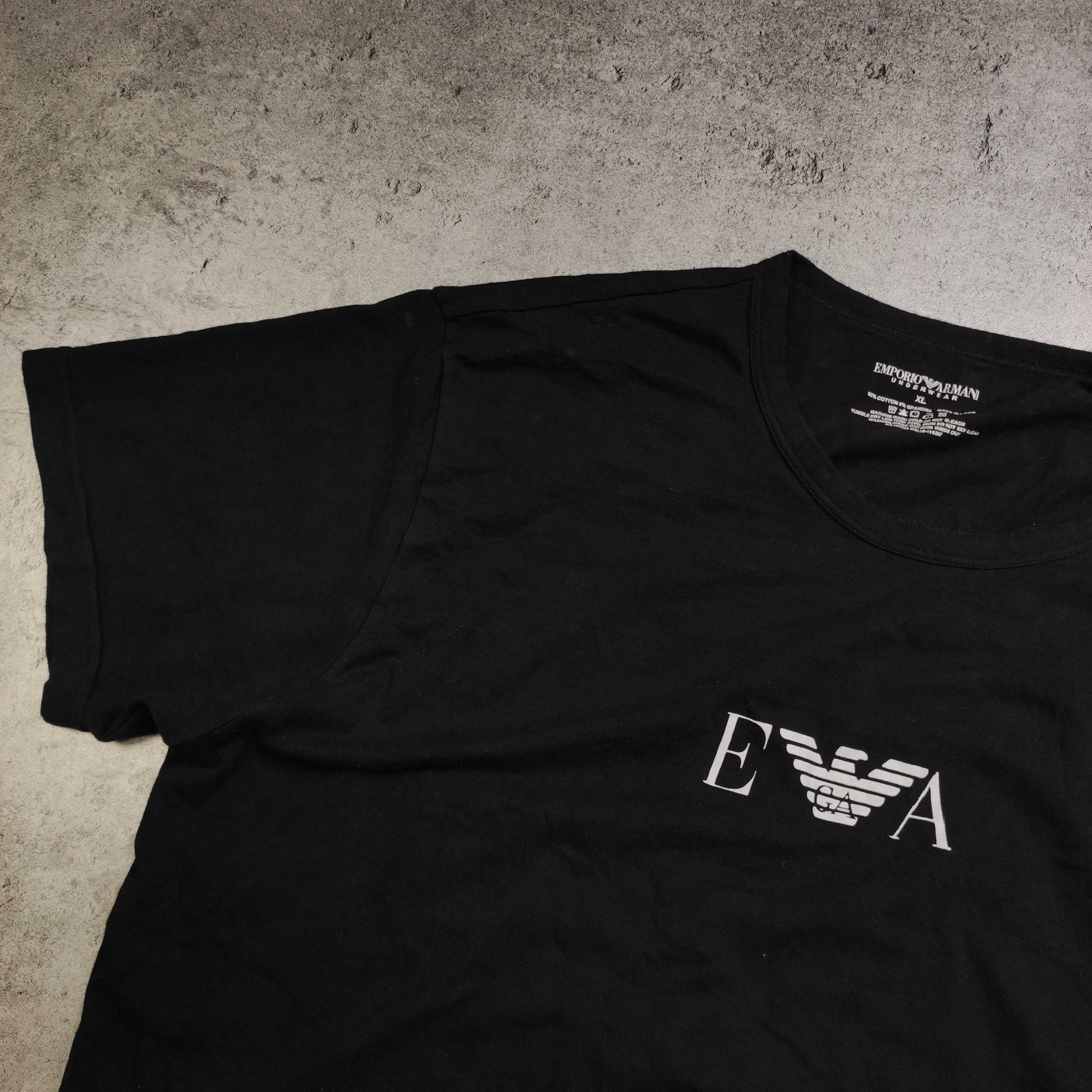MĘSKA Koszulka PREMIUM Czarna Slim Fit Emporio Armani EA7 EWA Logo