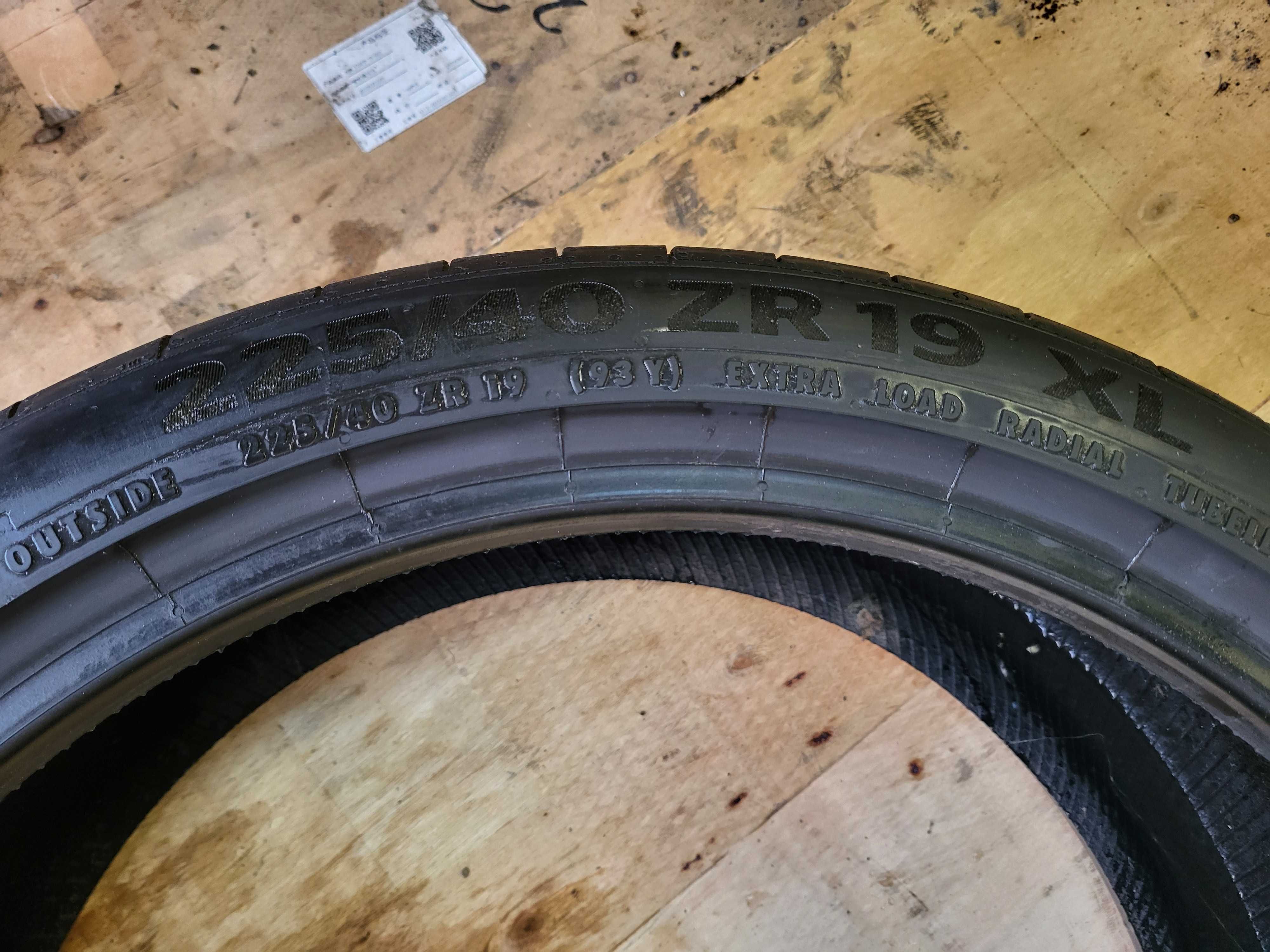 2szt. Opony Letnie Continental SportContact 6 225/40R19 93 Y 2020r.