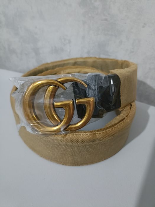 Nowy pasek Gucci GG Marmont czarny skórzany złota klamra