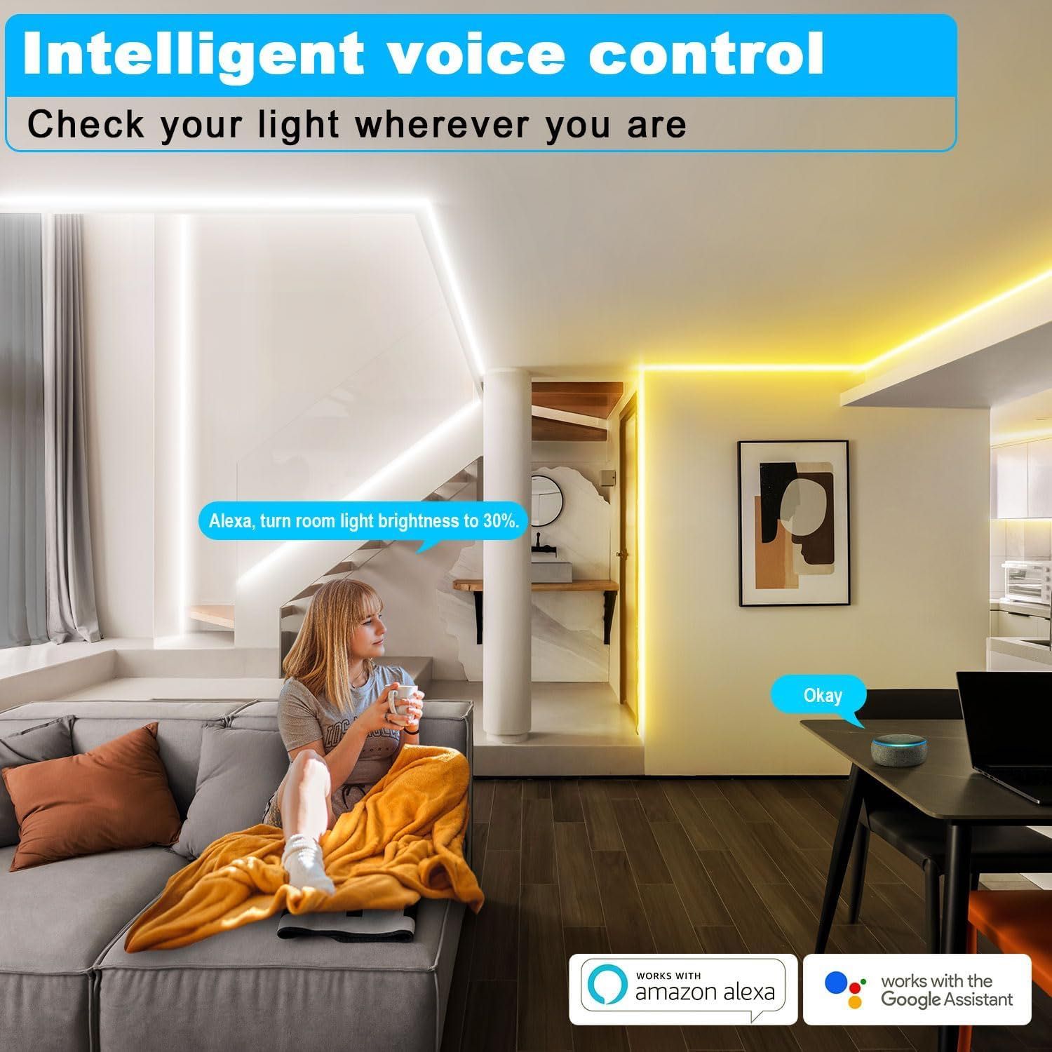 TENDIST Taśma LED 20 m, c3000 K - 6500 K, kompatybilna z Alexą Smart