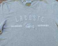 Lacoste футболка оригинал 3 - S серая с вышитым лого