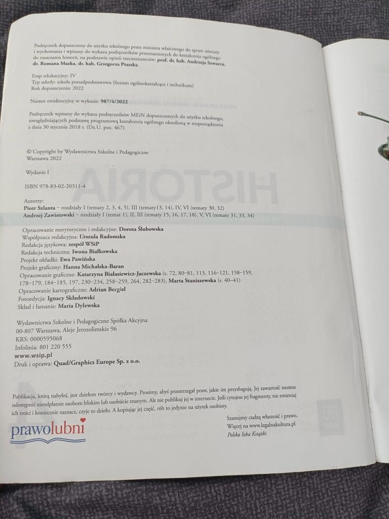 Podręcznik do nauki historii do klasy 4 WSiP liceum i technikum