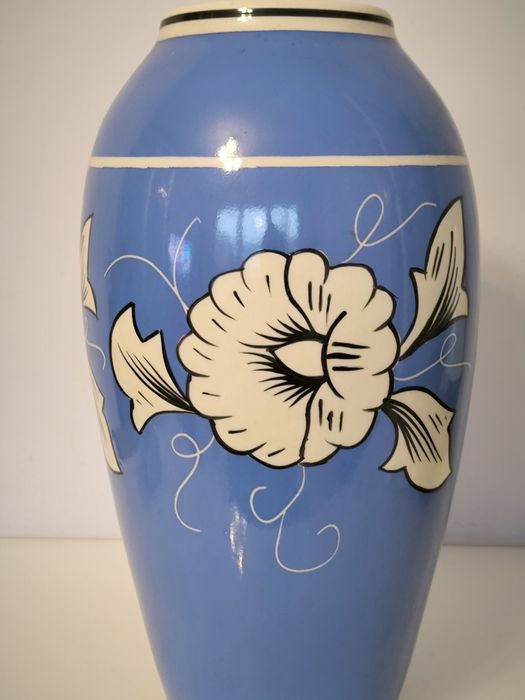 Duży wazon Chodzież PRL niebieski