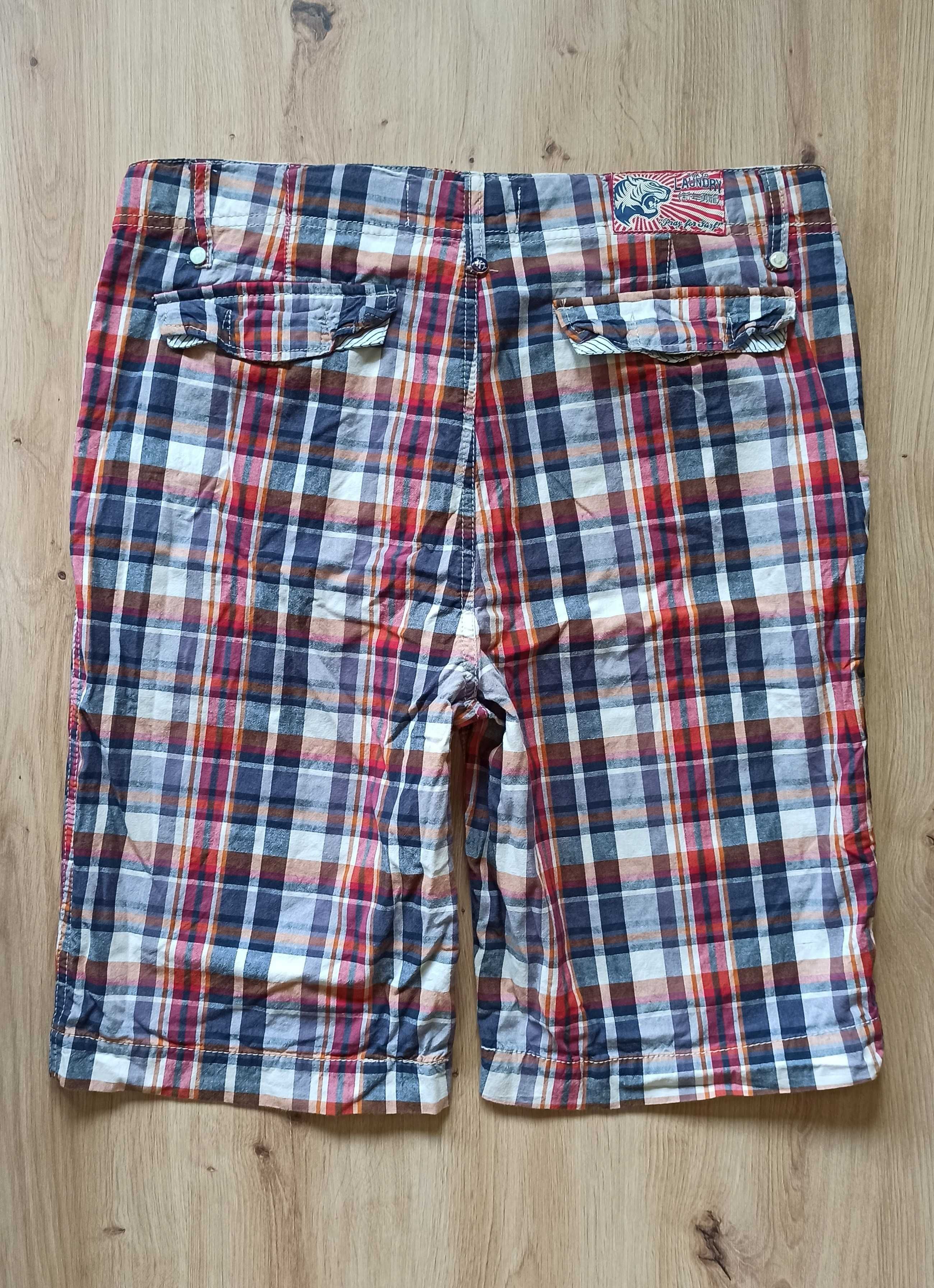 Tokyo Laundry shorts męskie krótkie spodenki szorty w kratkę krata L