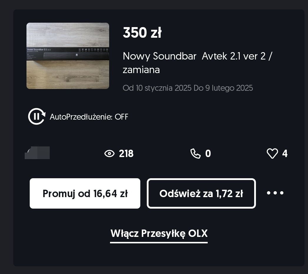 Nowy Soundbar  Avtek 2.1 ver 2