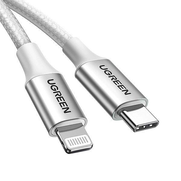 Kabel Ugreen Us304, 70523 Usb-c / Lightning MFi 1m - srebrny