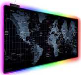 Świecąca fajna mapa świata RGB podkładka pod mysz do gier