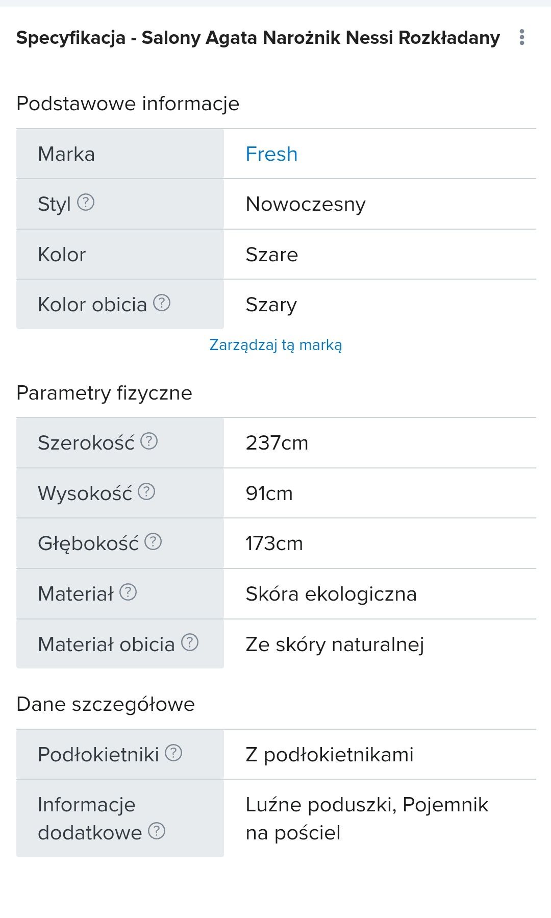 Narożnik z pojemnikami na pościel oraz funkcją spania.