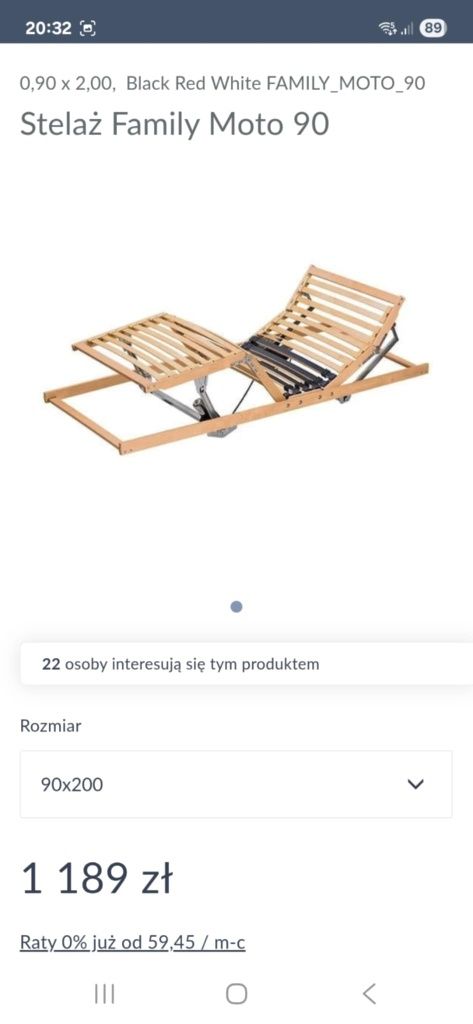 Materac AQUA SLEEP MATERASSO + Stelaż elektryczny Family Moto