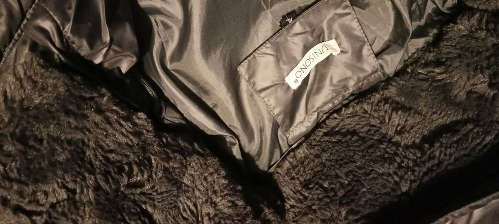 Kurtka zimowa damska Unisono XL szara srebrna kaptur