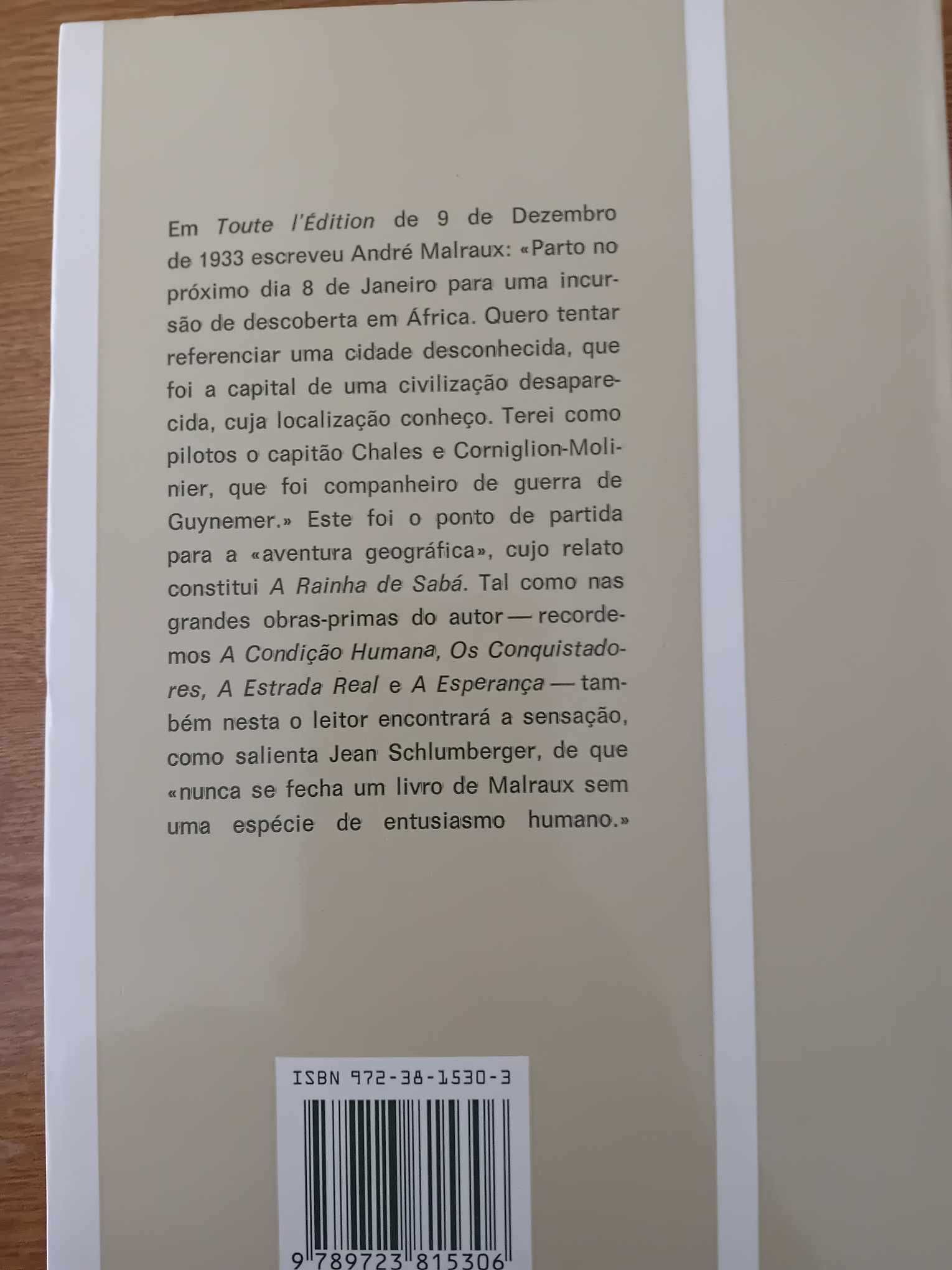 A Rainha de Sabá, André Malraux