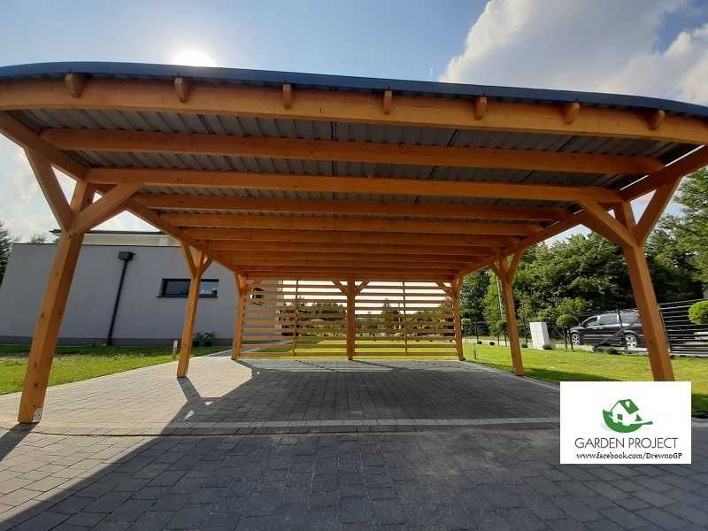 wiata carport2 płaski dach ażur montaż