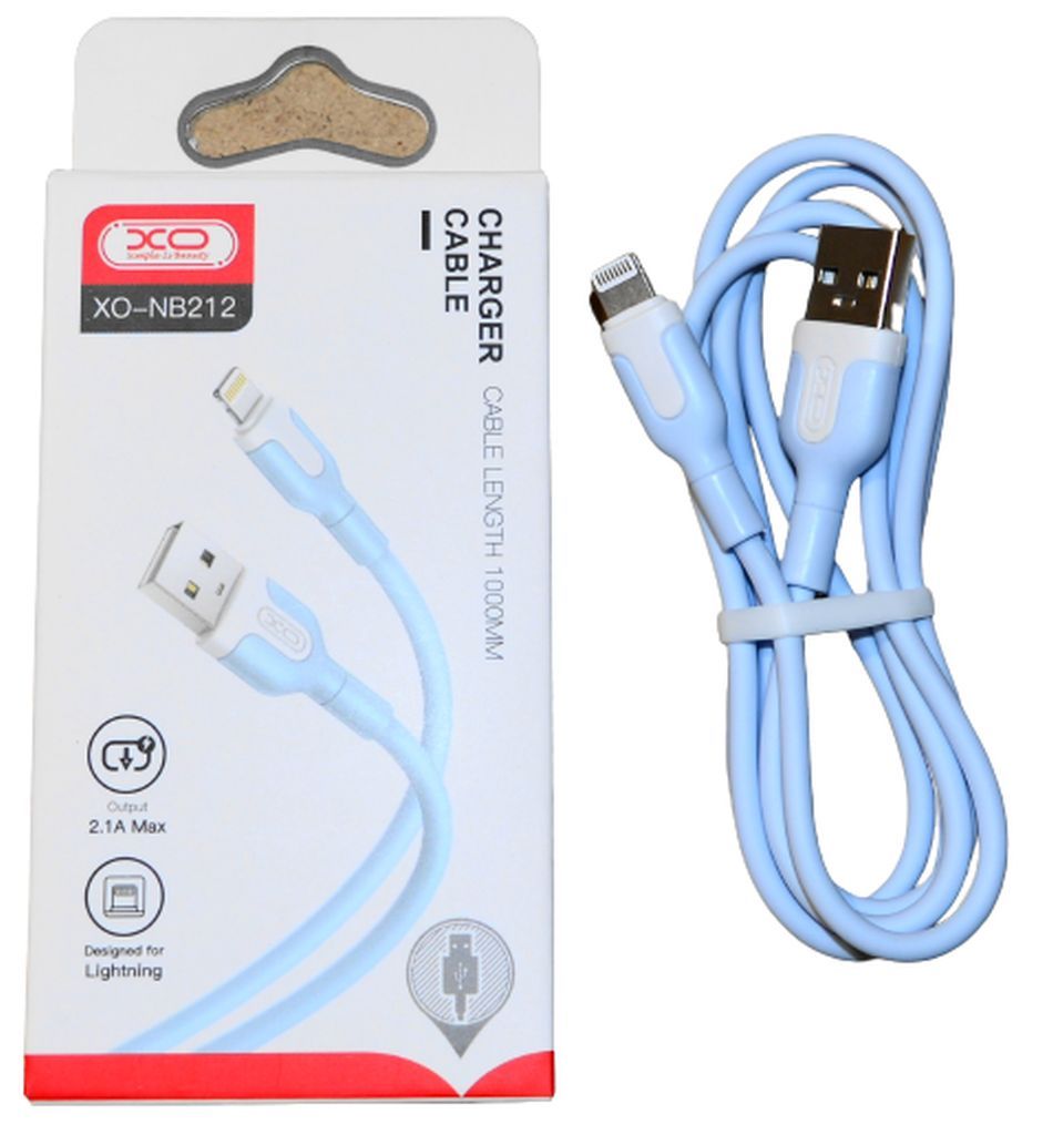XO kabel NB212 USB - lightning 1,0 m 2,1A niebieski