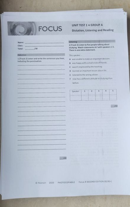 Focus 4 Second Edition. T3sty i odpowiedzi do książki WYSYŁKA OD 01.08