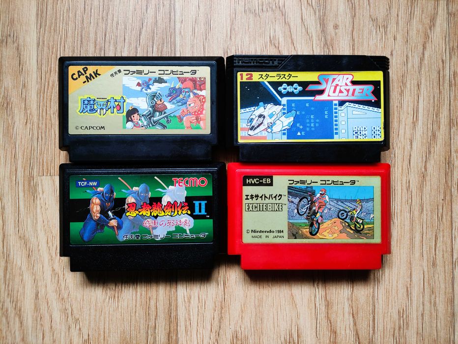 Оригінальні картриджі Ninja Gaiden II, Excitebike для famicom, денді.