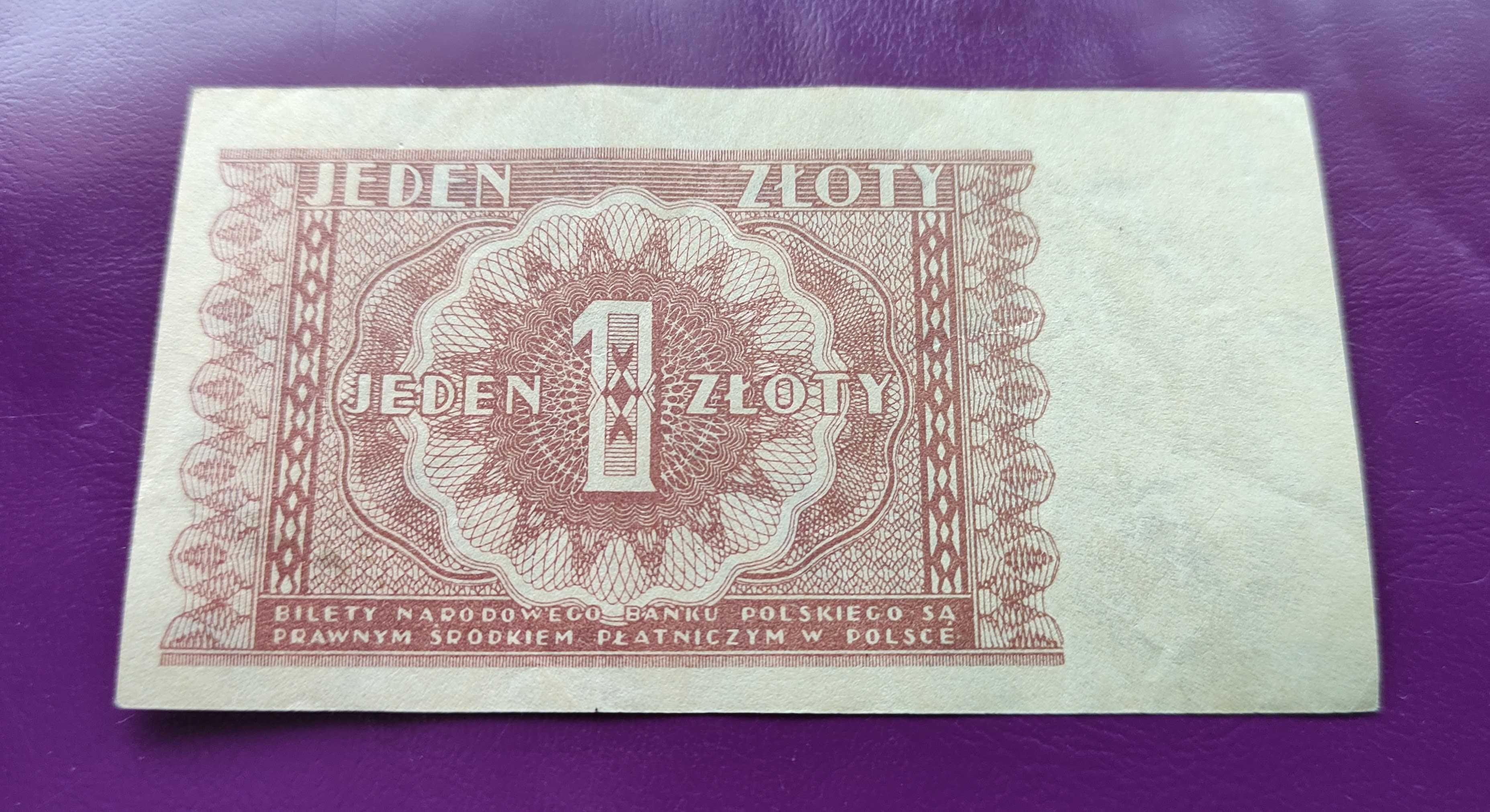 Banknot 1 złoty 1946 - bez nr. serii / Rzadkość / Okazja !